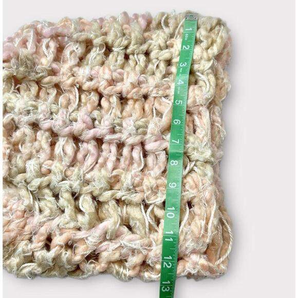 Unbranded Womens Hand Knit Infinity Scarf Loop Pink Brown White Warm Cozy Winter - Picture 5 of 8